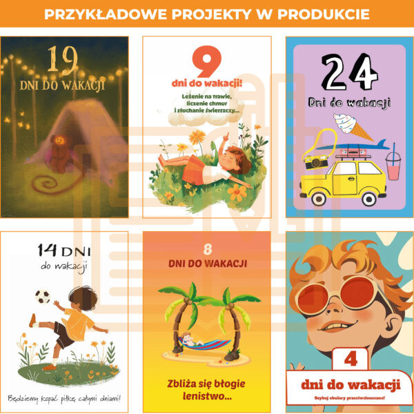 Odliczanie do wakacji. Gazetka z napisem