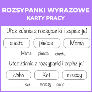 Rozsypanki wyrazowe - karty pracy