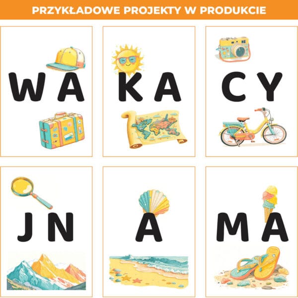 Wakacyjna mapa wspomnień - napis dekoracyjny
