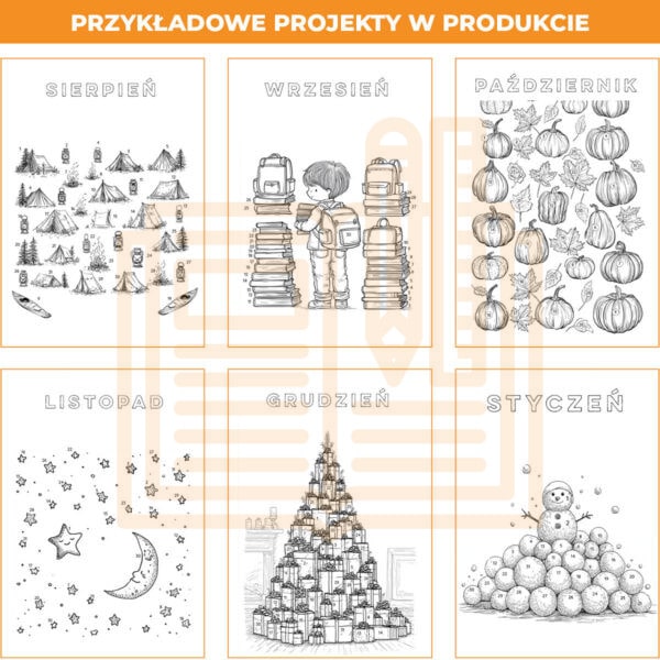 Wieże czytelnicze na 12 miesięcy - kolorowanki - obrazek 3