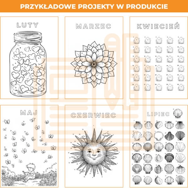 Wieże czytelnicze na 12 miesięcy - kolorowanki - obrazek 4