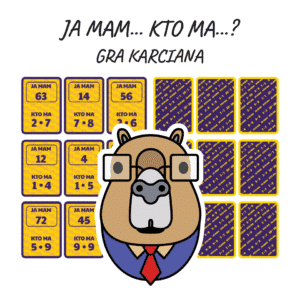„Ja mam, kto ma? – mnożenie do 100” to gra edukacyjna PDF dla dzieci z klas 2-3. Zestaw kart do druku pomaga utrwalać tabliczkę mnożenia w atrakcyjnej formie.