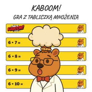 Gra matematyczna kaboom z tabliczką mnożenia